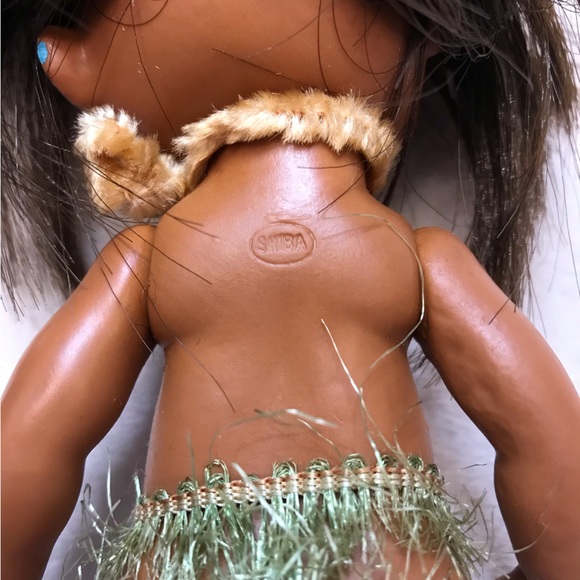 Vintage Japanese Shiba rubber kawaii native doll with hula skirt - Picture 7 of 8